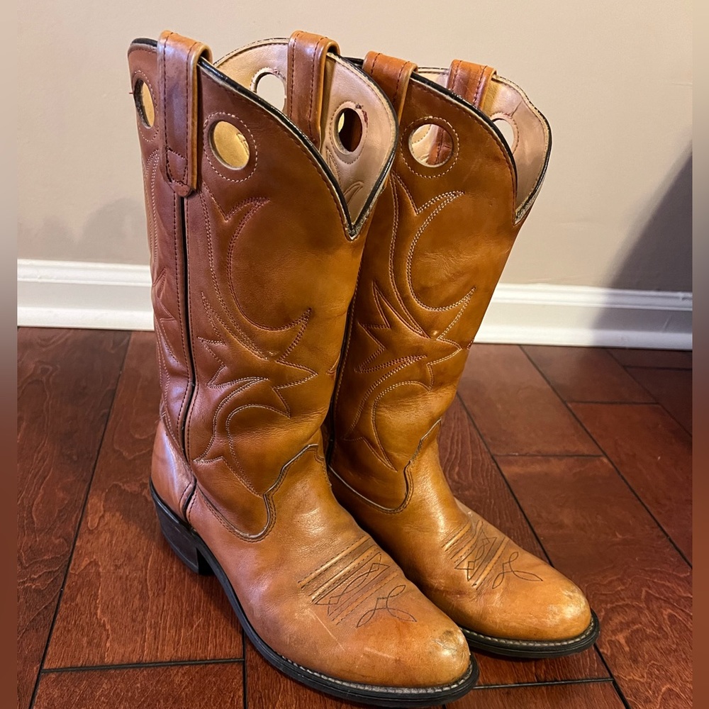 Women's Tan Leather Western Boots